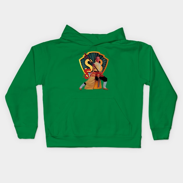 Gordon Liu - Shaw Brothers The Eight Diagram Kung Fu Pole Fighter Kids Hoodie by Blind Ninja